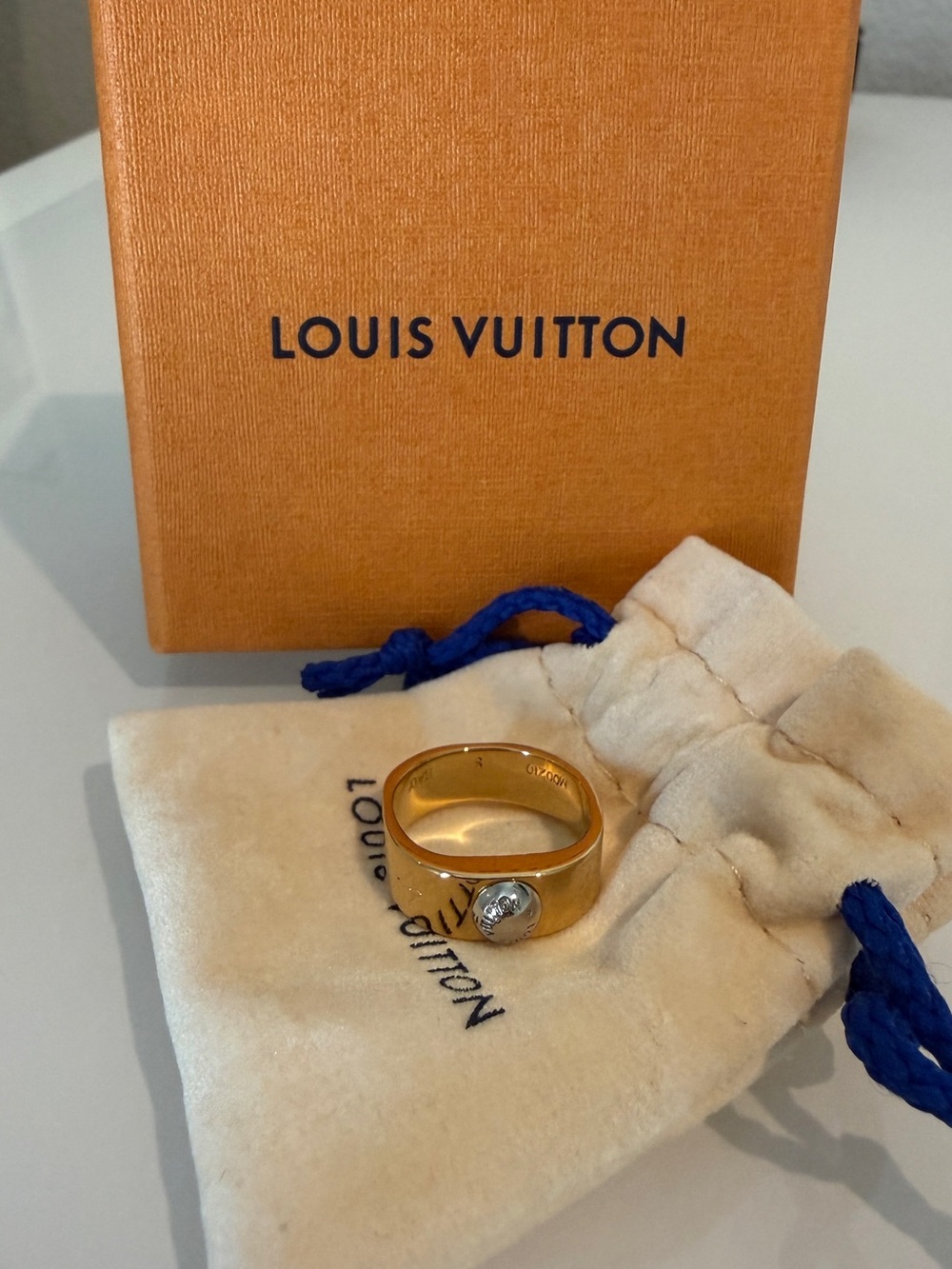 Louis Vuitton Gold Nanogram Ring